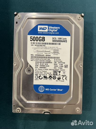 Жесткий диск WD Blue 500Gb SATA