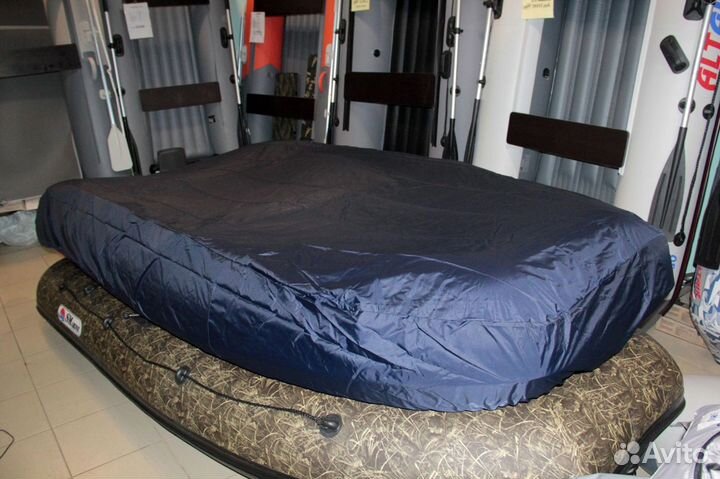 Тент стояночный для лодки пвх Синий