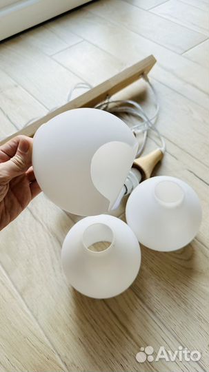 Люстра потолочная светодиодная из нат дерева