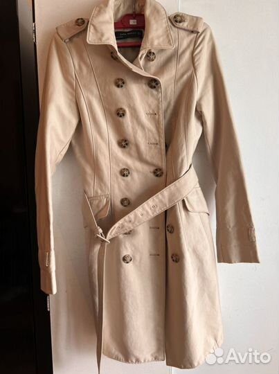 Тренч zara черный и беж