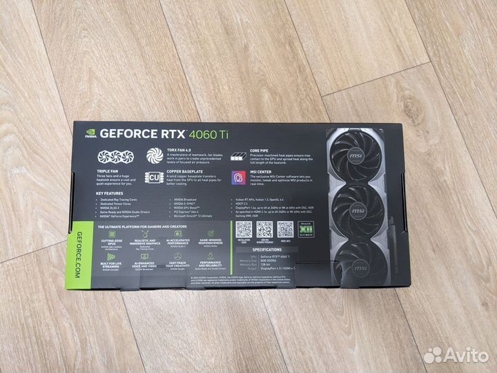 Видеокарта msi rtx 4060ti (новая)