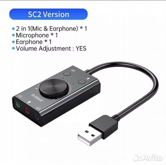 Внешняя звуковая карта usb orico SC2 новая