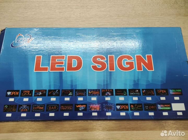 Светодиодная табличка Led с Новым Годом