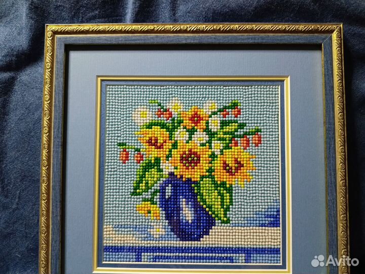 Алмазная мозаика готовая, Подсолнухи, 30х30 см