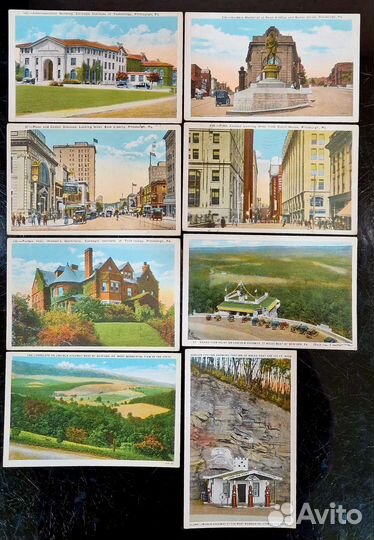 Коллекция старинных открыток Филадельфия,Питтсбург