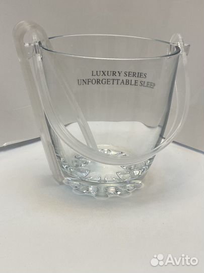 Ведерко для льда со щипчиками стекло