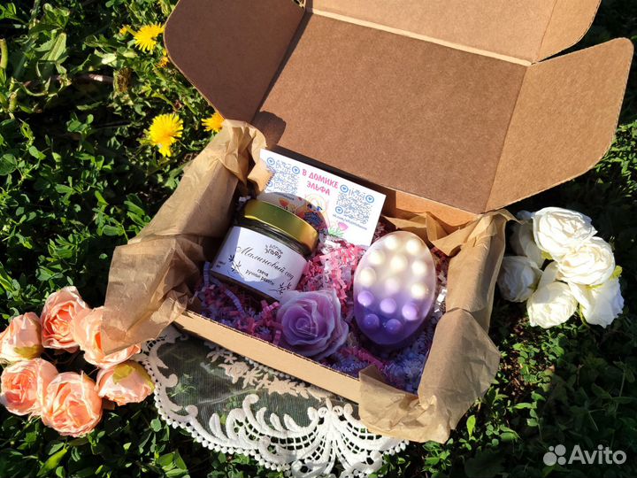 Подарочный бокс с мылом и ароматической свечой