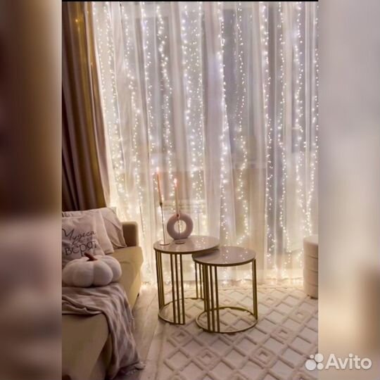 Гирлянда штора хвойная лапа 3*3