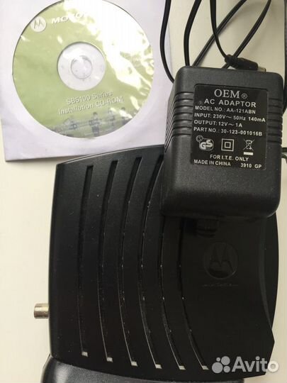 Модем motorola SB5101E +12в 800ма+диск