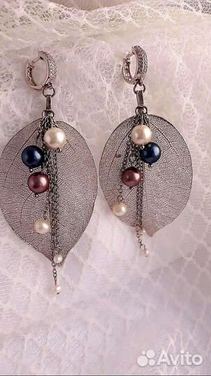 Серьги - листья