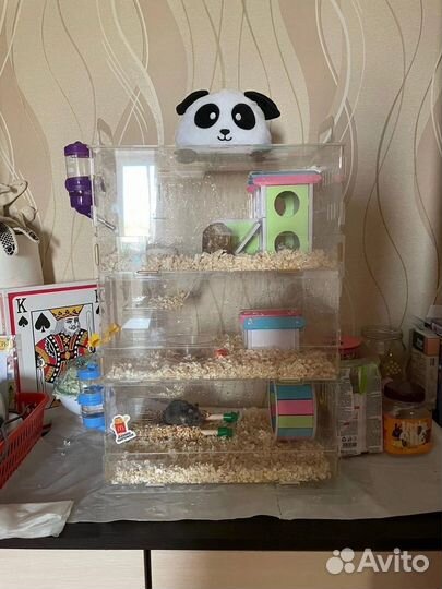 Прозрачная клетка для грызунов Трех этажная