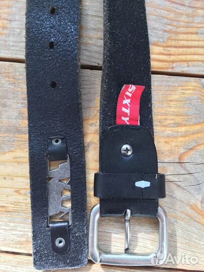 Ремень кожаный чёрный