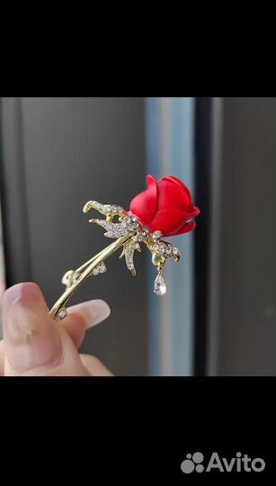 Роза брошь (аксессуар для подарка)