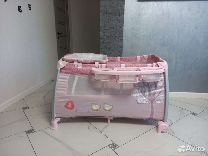 Детская кроватка манеж складная happy baby