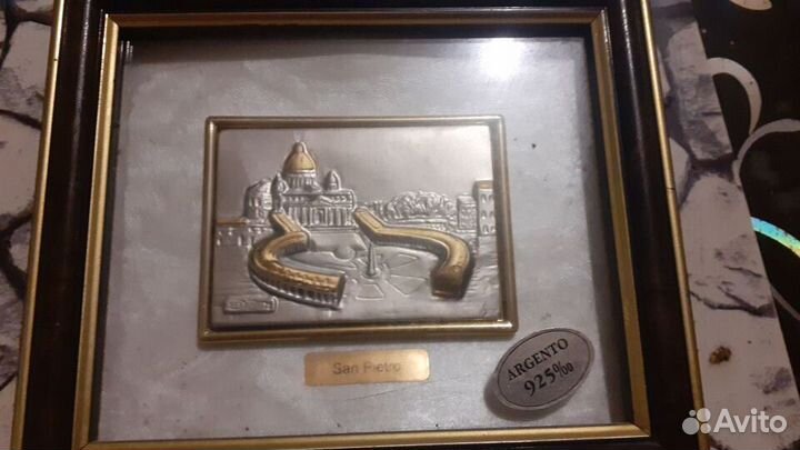 Картина серебро в рамке