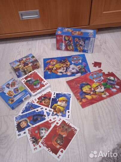 Пазлы, кубики, карты щенячий Патруль