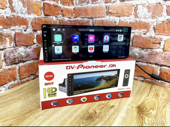 Магнитола Pioneer-OK 6888, Android, 2/32, 1DIN
