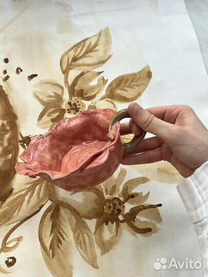 Чашка роза керамика