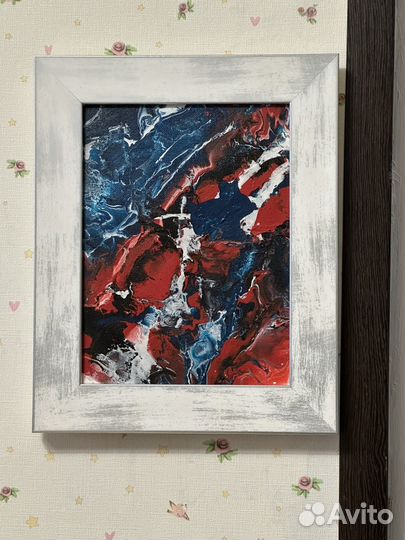 Картина Синий кот абстракция акрил