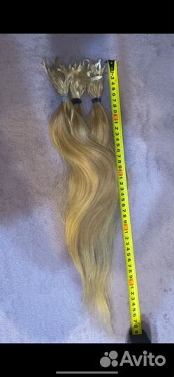 Волосы для наращивания 45 см блонд