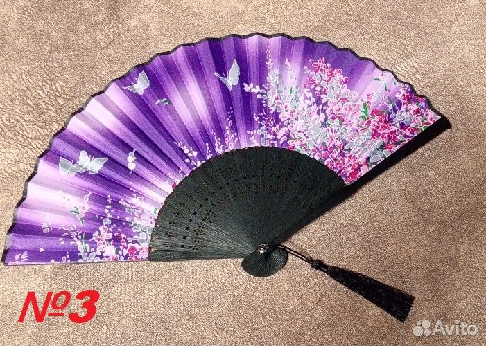 Веер из ткани+бамбук (есть 9 расцветок)