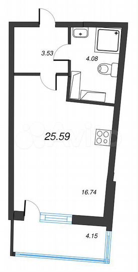 2-к. квартира, 65,3 м², 4/26 эт.