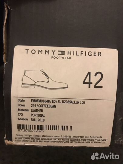 Ботинки мужские tommy hilfiger