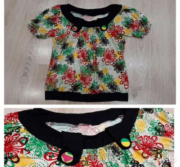 Блузка из вискозного трикотажа на 46