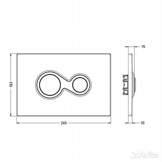 Artceram Смывная клавиша monet, цвет черный матов