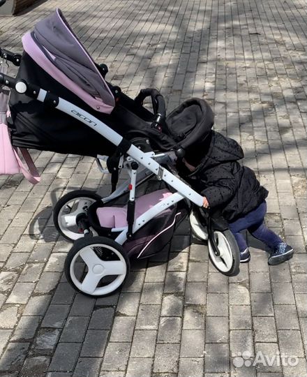 Коляска 2 в 1 эко кожа