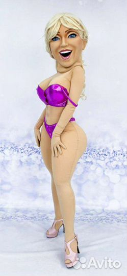 Поздравление, ростовая кукла блондинка, стриптиз