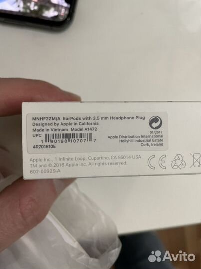 Наушники Apple EarPods 3,5 мм