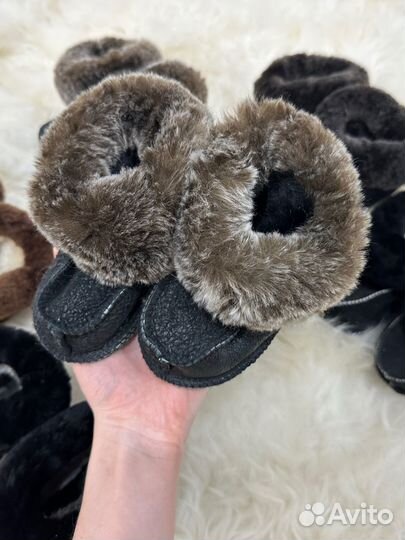 Чуни детские, овчина, резиновая подошва