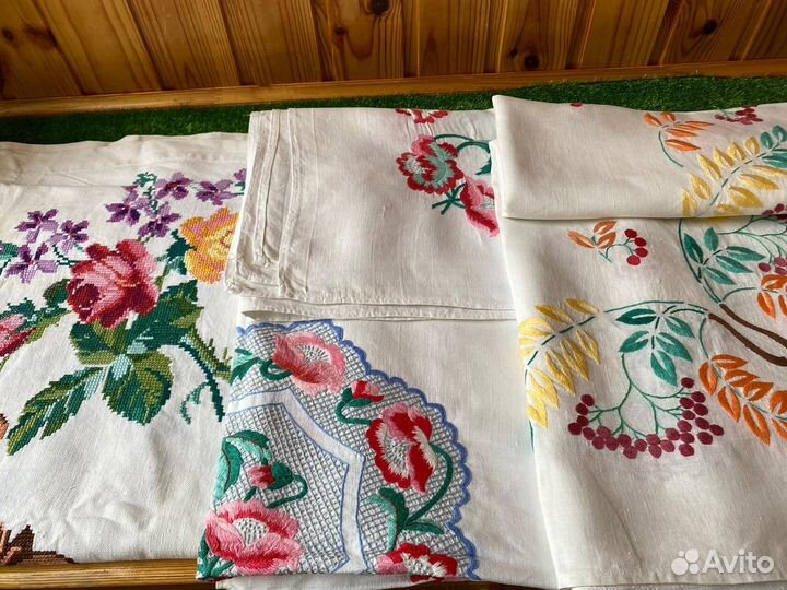 Скатерть старинная Вышивка 1949 год