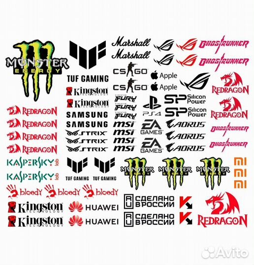 Наклейки прозраные на технику компьютер/ноутбук