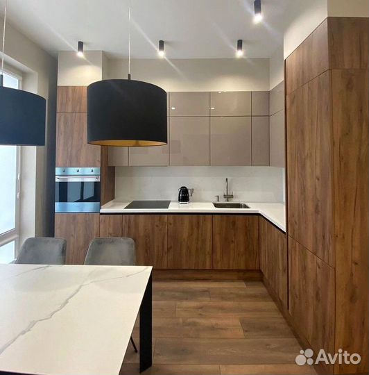 Хай тек кухонный гарнитур на заказ