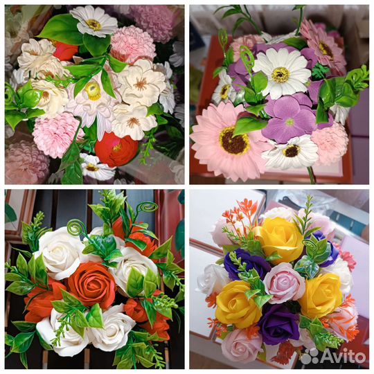 Букетики из мыльных цветов