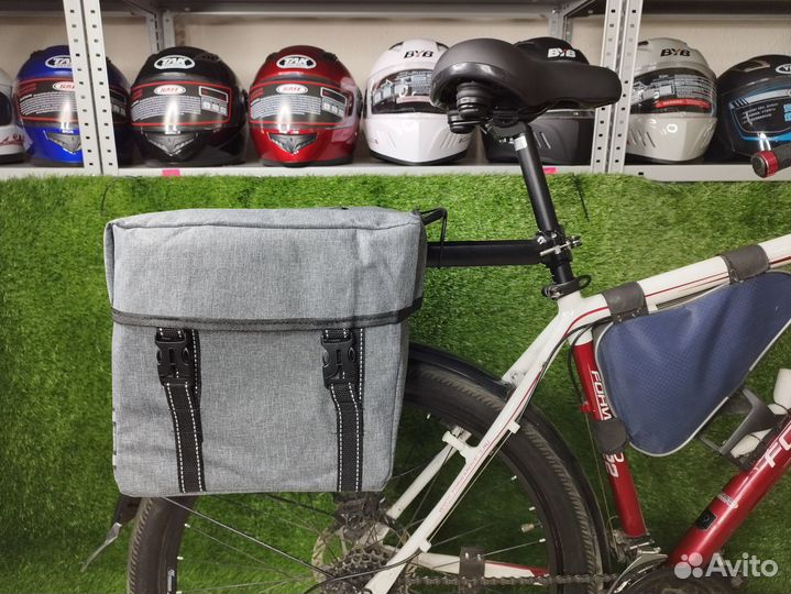 Туристическая сумка для велосипеда. Цвет серый
