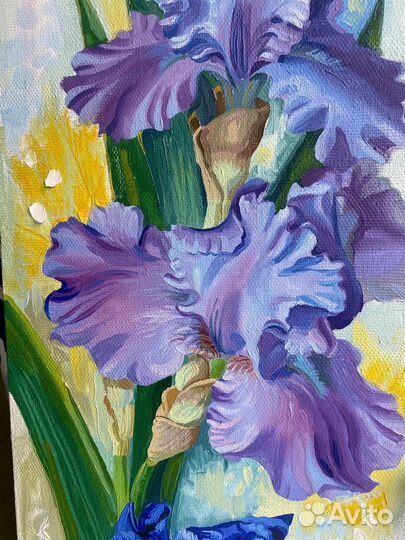 Картина маслом «Ирисы»