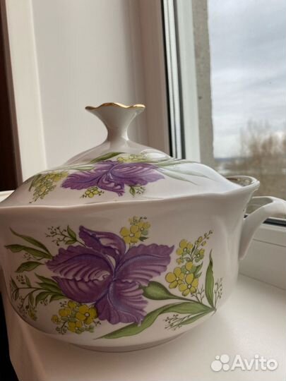 Супница Ирисы фарфор СССР
