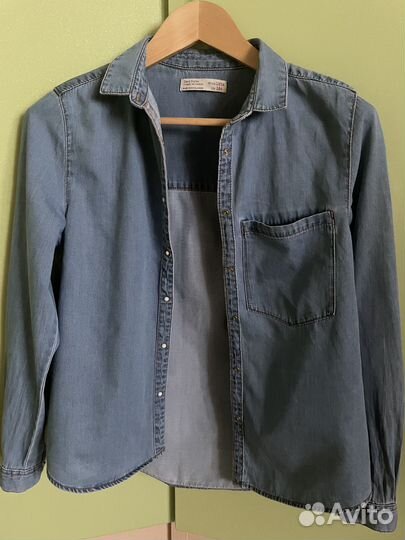 Джинсовая рубашка zara для девочки