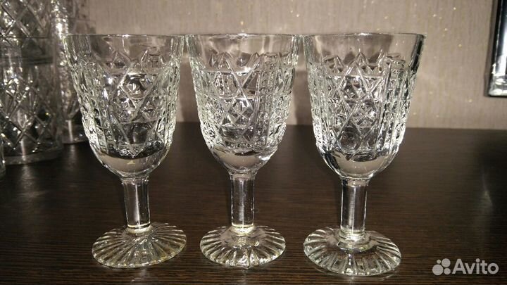 Бокалы, рюмки и стаканы хрустальные СССР