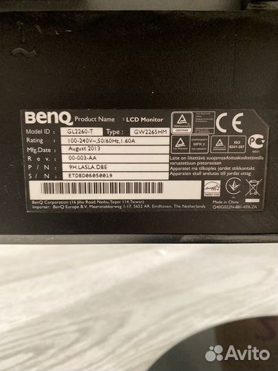 Монитор Benq GL2260-T для компьютера 22 дюйма