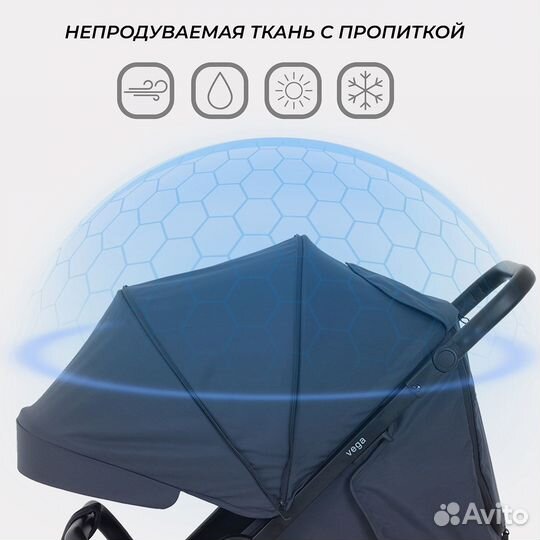 Коляска детская Rant basic Vega RA105, Graphite