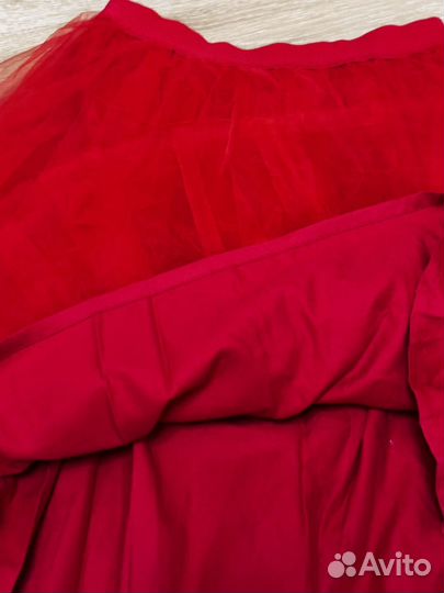 Пышная юбка из фатина красная