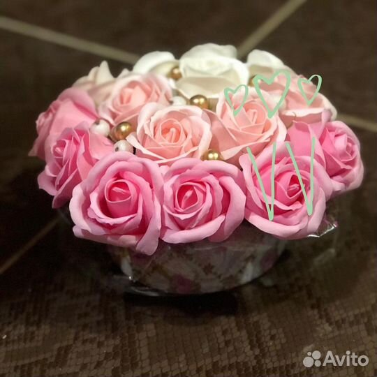 Букет из мыльных роз