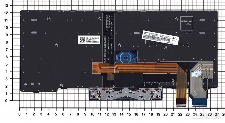 Клавиатура для Lenovo ThinkPad X13 Yoga Gen 1 черная с подсветкой