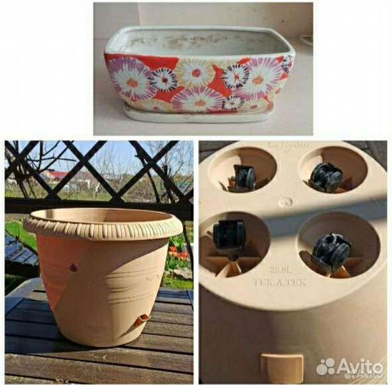 Большой вазон кашпо на колёсах