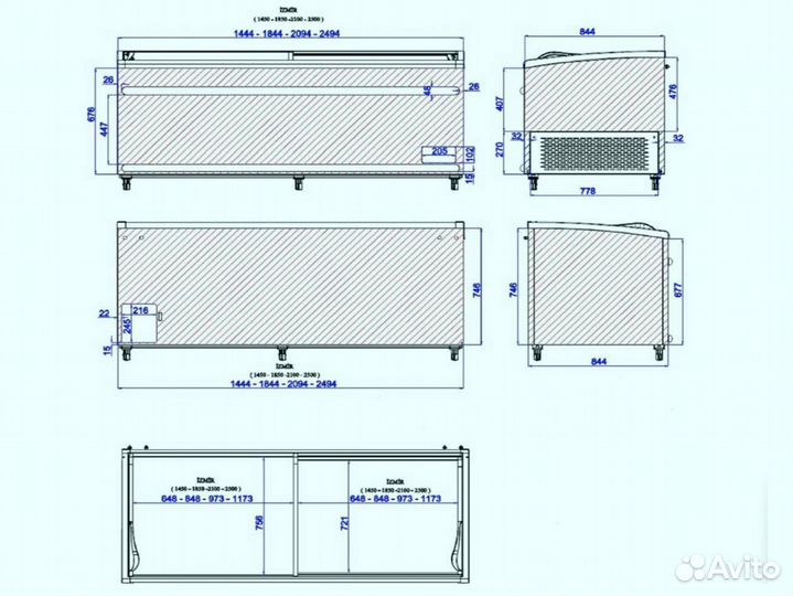 Витрина-бонета UMD 2500 D DF