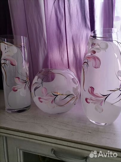 Ваза для цветов стекло, Словакия